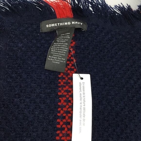 Something Navy Quad Scarf (B12) - Picture 3 of 9